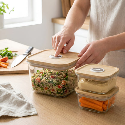 Stackable Glass Storage Containers - Set of 3