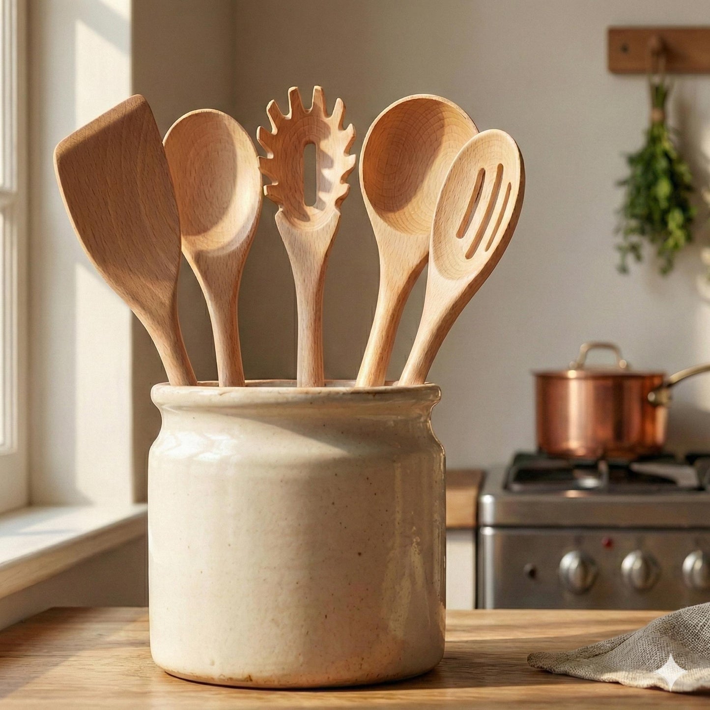 5-Piece Wooden Cooking Utensil Set