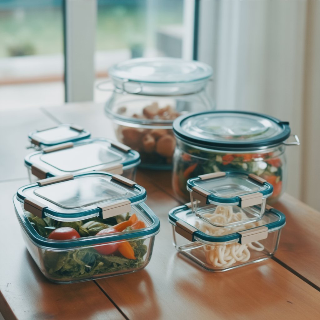 Stackable Glass Storage Containers - Set of 5