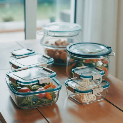 Stackable Glass Storage Containers - Set of 5