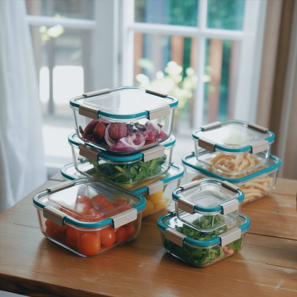 Stackable Glass Storage Containers - Set of 5