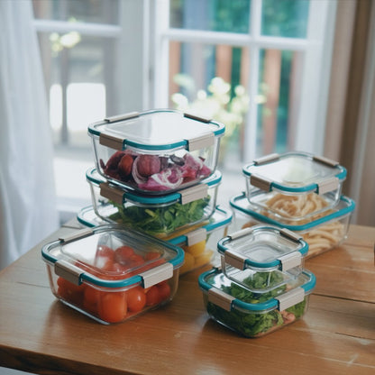 Stackable Glass Storage Containers - Set of 5