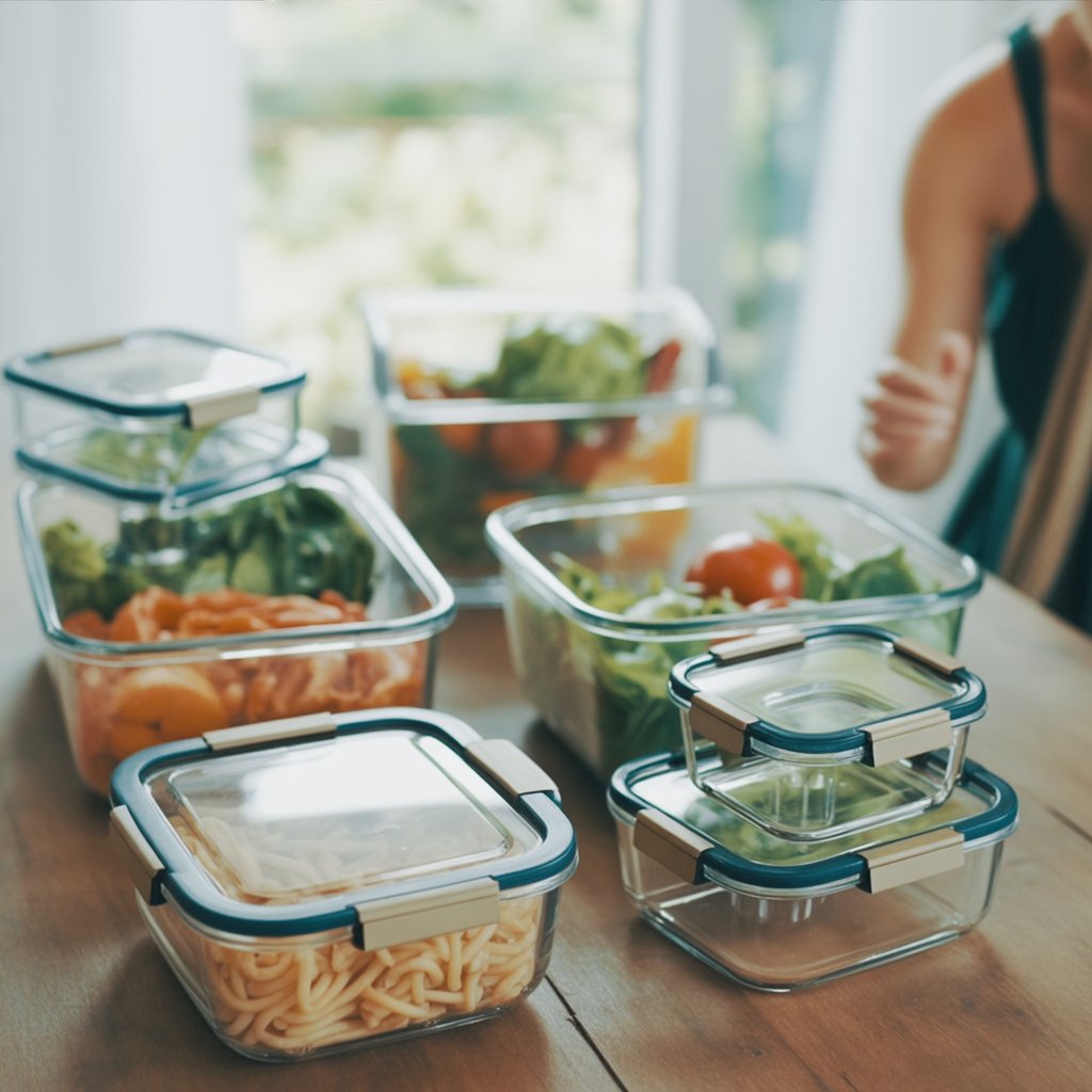 Stackable Glass Storage Containers - Set of 5