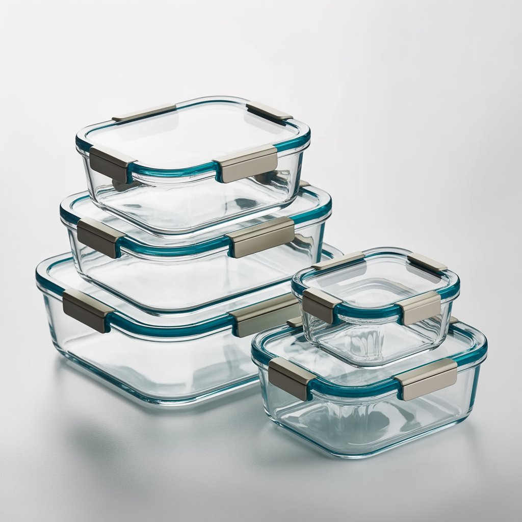 Stackable Glass Storage Containers - Set of 5