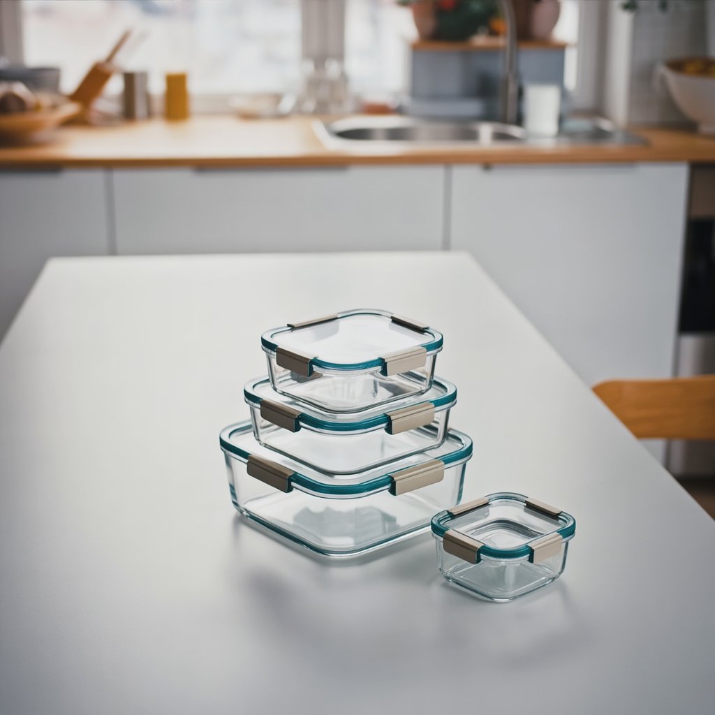 Stackable Glass Storage Containers - Set of 5